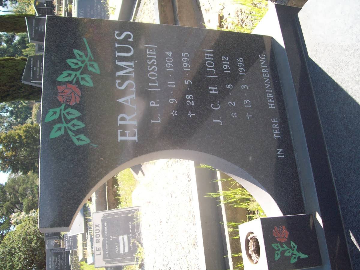 ERASMUS L.P. 1904-1995 &amp; J.C.H. 1912-1996