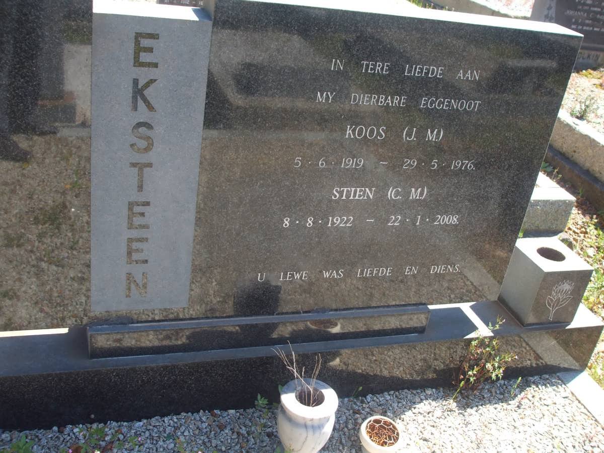 EKSTEEN J.M.1919-1976 &amp; C.M. 1922-2008