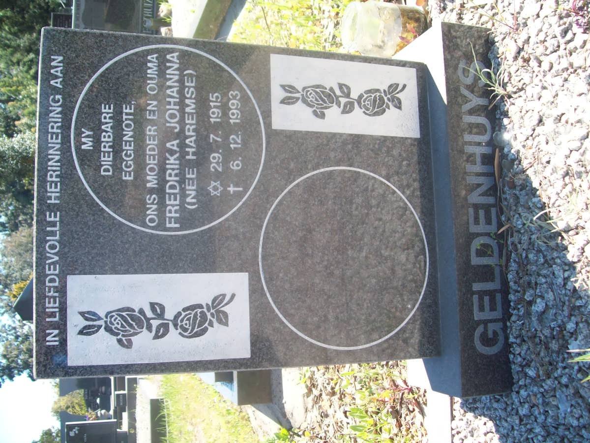 GELDENHUYS Fredrika Johanna nee HAREMSE 1915-1993