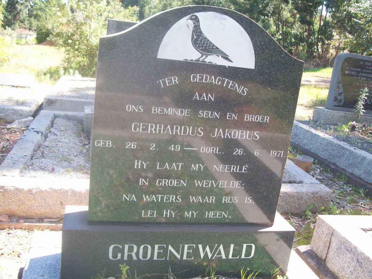 GROENEWALD Gerhardus Jakobus 1949-1971