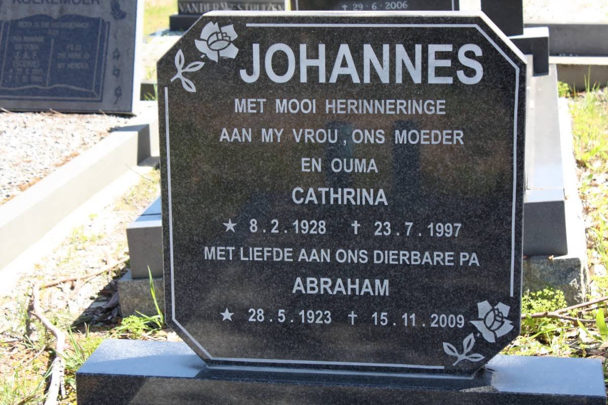 JOHANNES Abraham 1923-2009 &amp; Cathrina 1928-1997