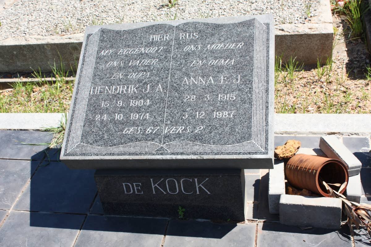 KOCK Hendrik J.A., de 1904-1974 &amp; Anna E.J. 1915-1987