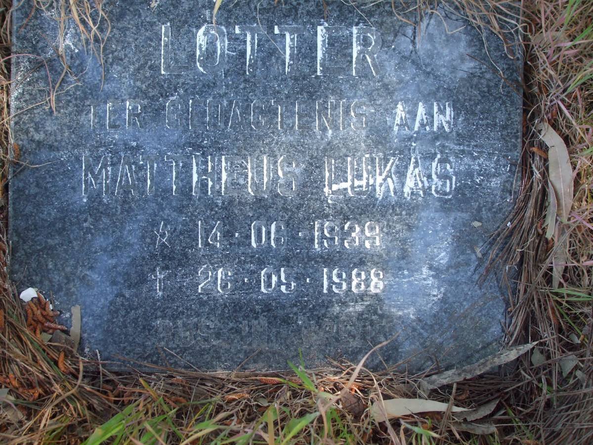LOTTER Mattheus Lukas 1939-1988