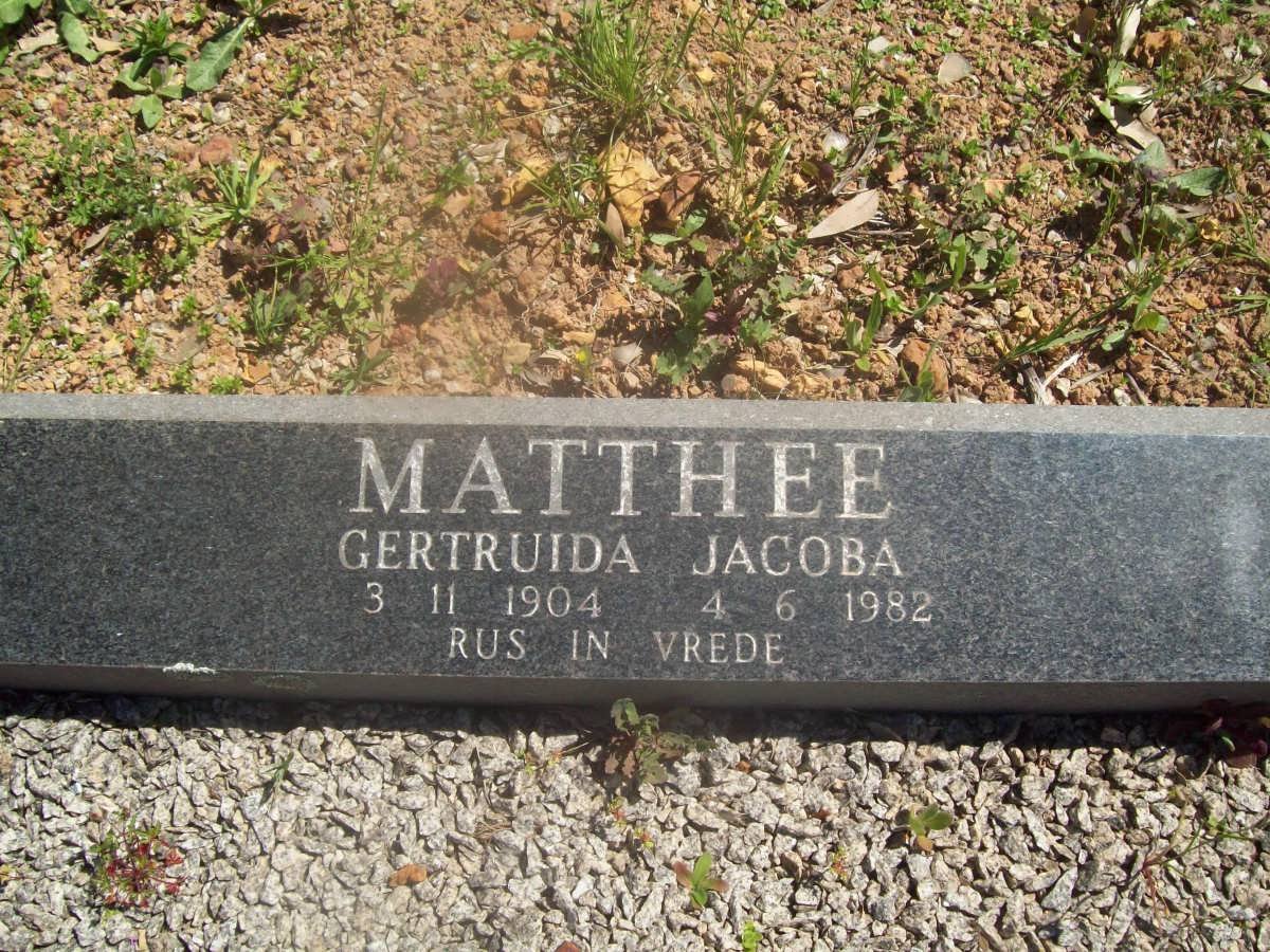 MATTHEE Gertruida Jacoba 1904-1982
