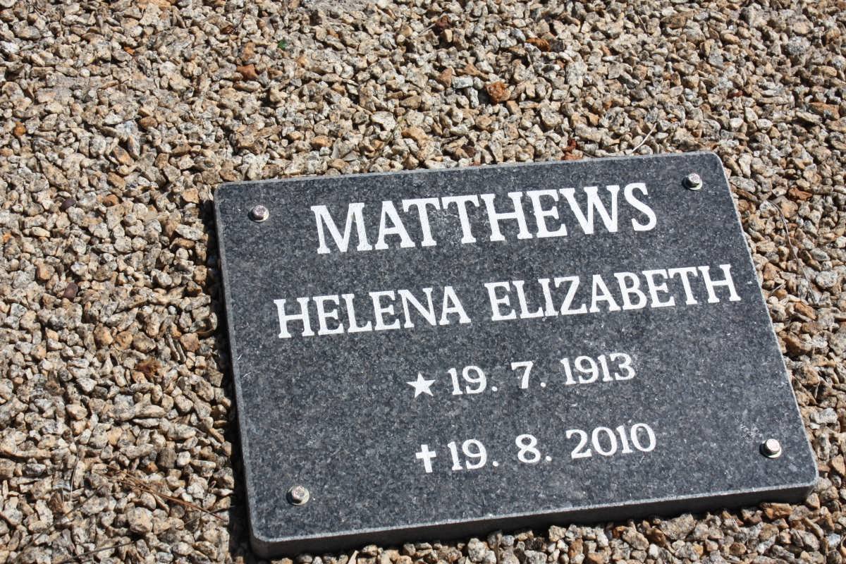 MATTHEWS Helena Elizabeth 1913-2010