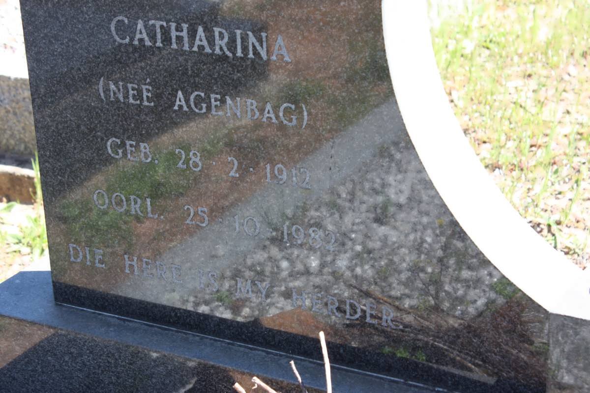 MOSTERT Elizabeth Catharina nee AGENBACH 1912-1982