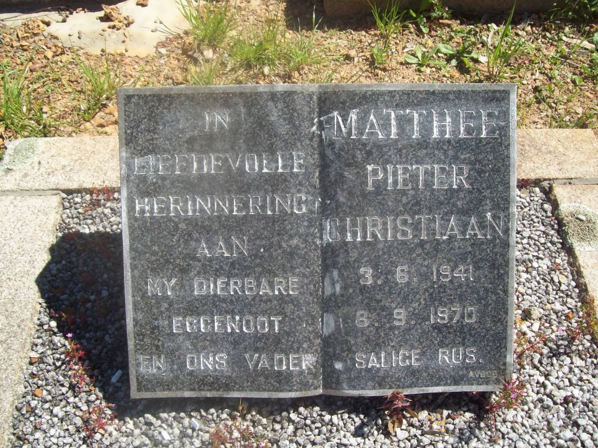 MATTHEE Pieter Christiaan 1941-1970