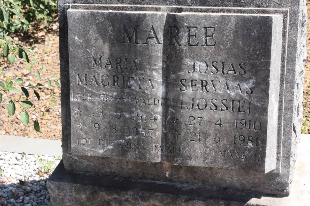 MAREE Josias Servaas 1910-1981 &amp; Maria Magrieta GROENWALD 1914-1957
