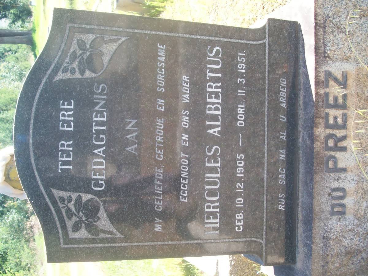 PREEZ Hercules Albertus, du 1905-1951
