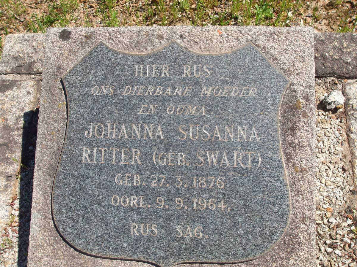 RITTER Johanna Susanna nee SWART 1876-1964