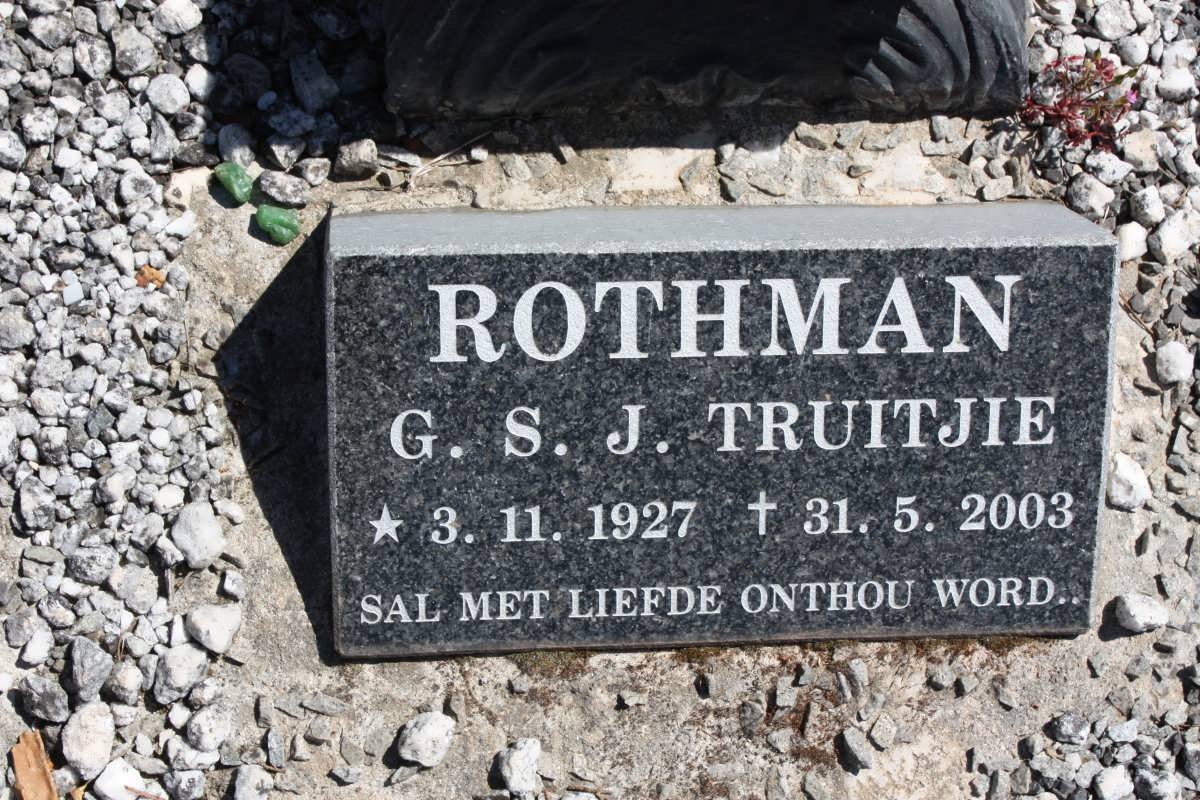 ROTHMAN G.S.J. 1927-2003