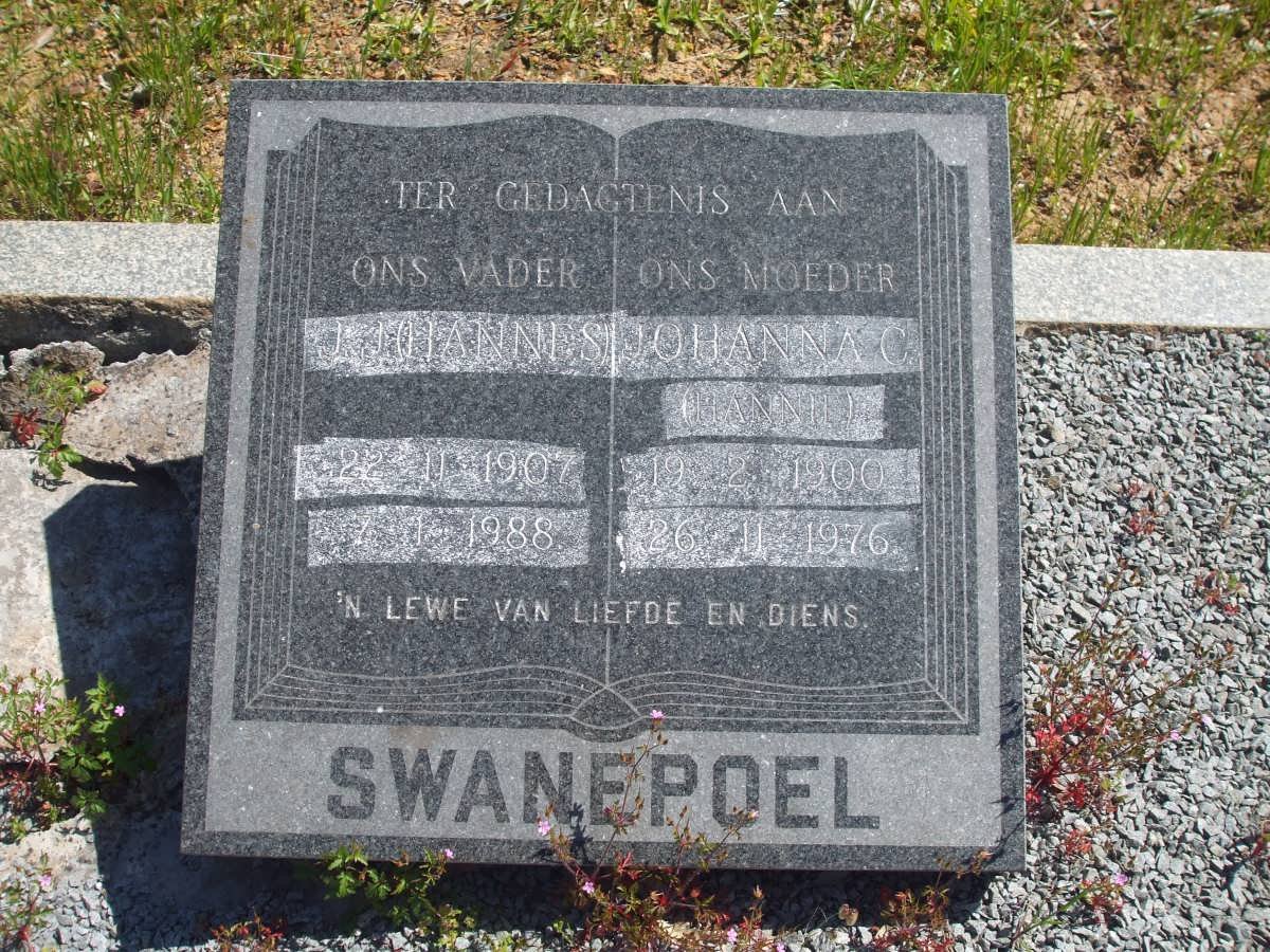 SWANEPOEL J. Johannes 1907-1988 &amp; Johanna C. 1900-1976