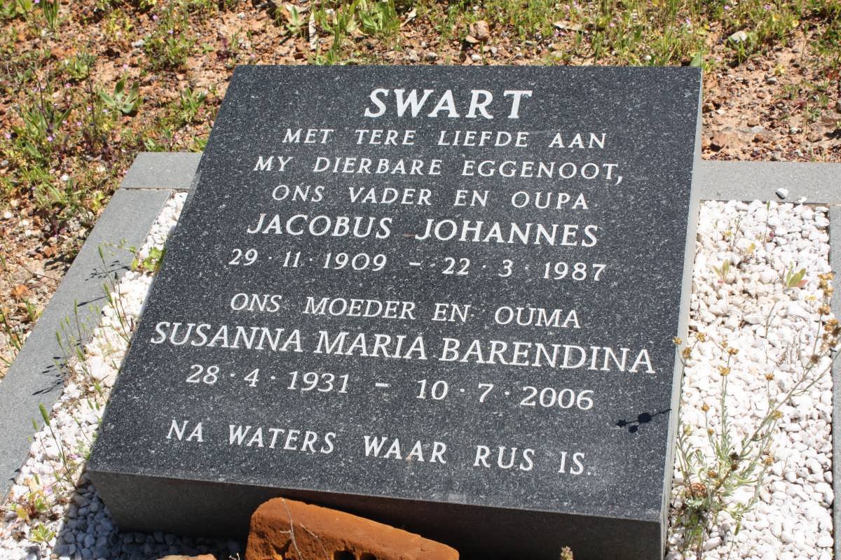 SWART Jacobus Johannes 1909-1987 &amp; Susanna Maria Barendina 1931-2006