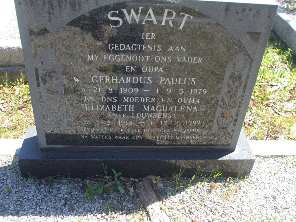 SWARTGerhardus Paulus 1909-1979 :: LOUWRENS Elizabeth Magdalena 1913-1992
