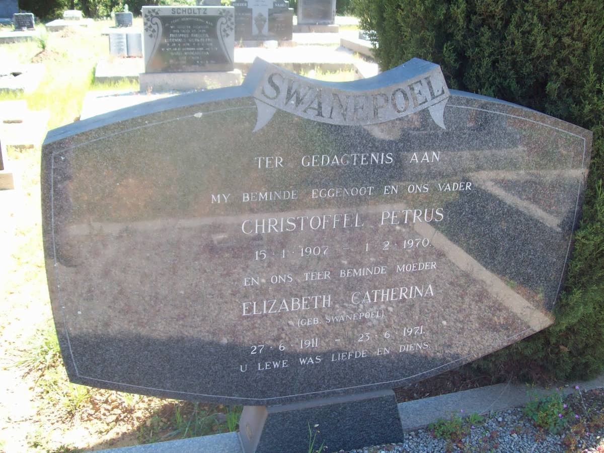 SWANEPOEL Christoffel Petrus 1907-1970 &amp; Elizabeth Catherina SWANEPOEL 1911-1971