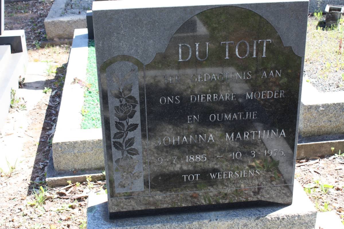 TOIT Johanna Marthina, du 1885-1975