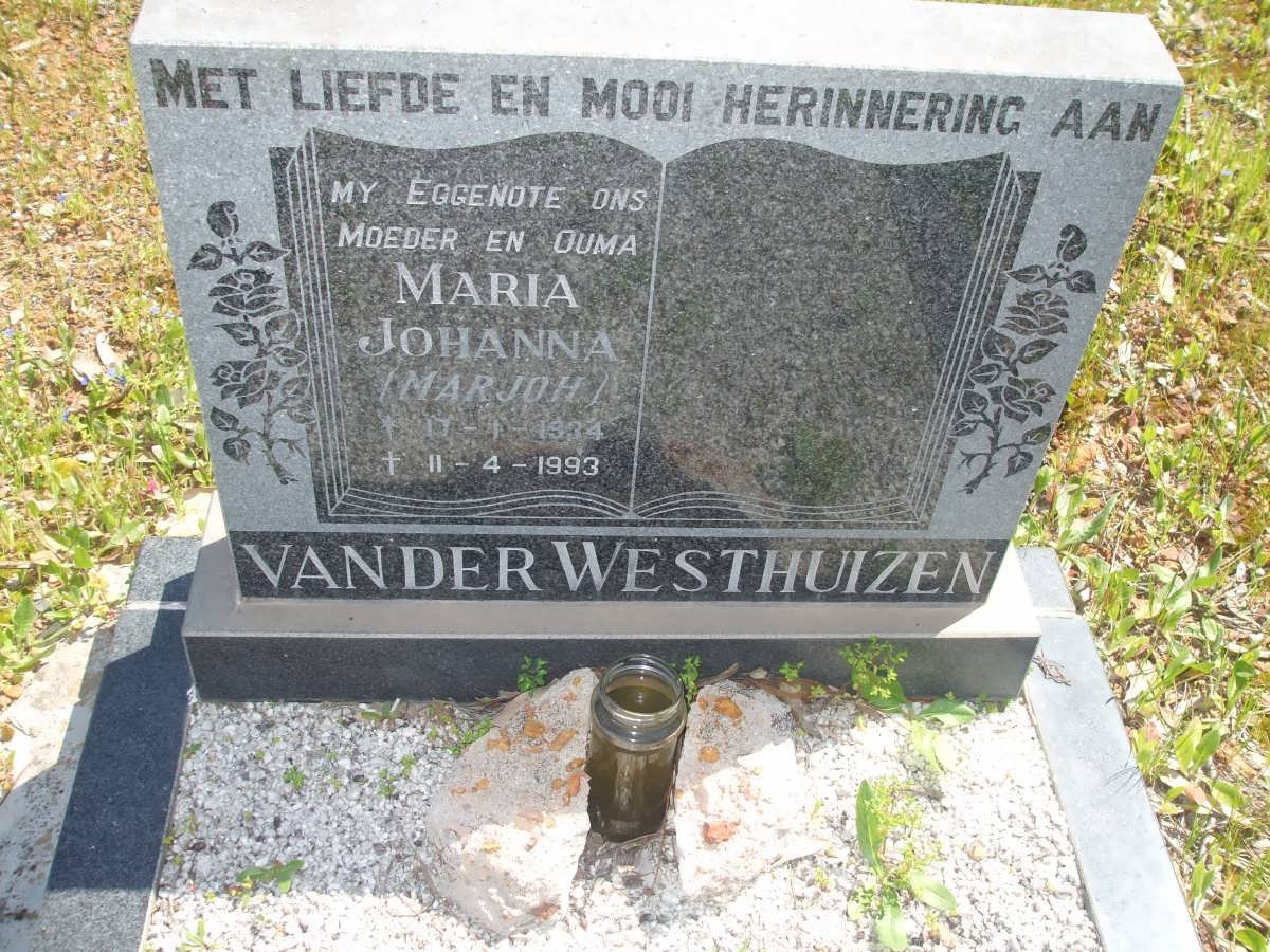 WESTHUIZEN Maria Johanna, van der 1934-1993