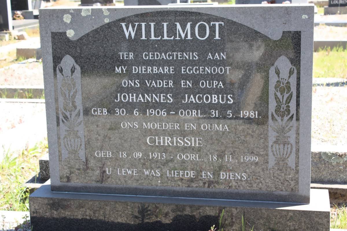 WILLMOT Johannes Jacobus 1906-1981 &amp; Chrissie 1913-1999