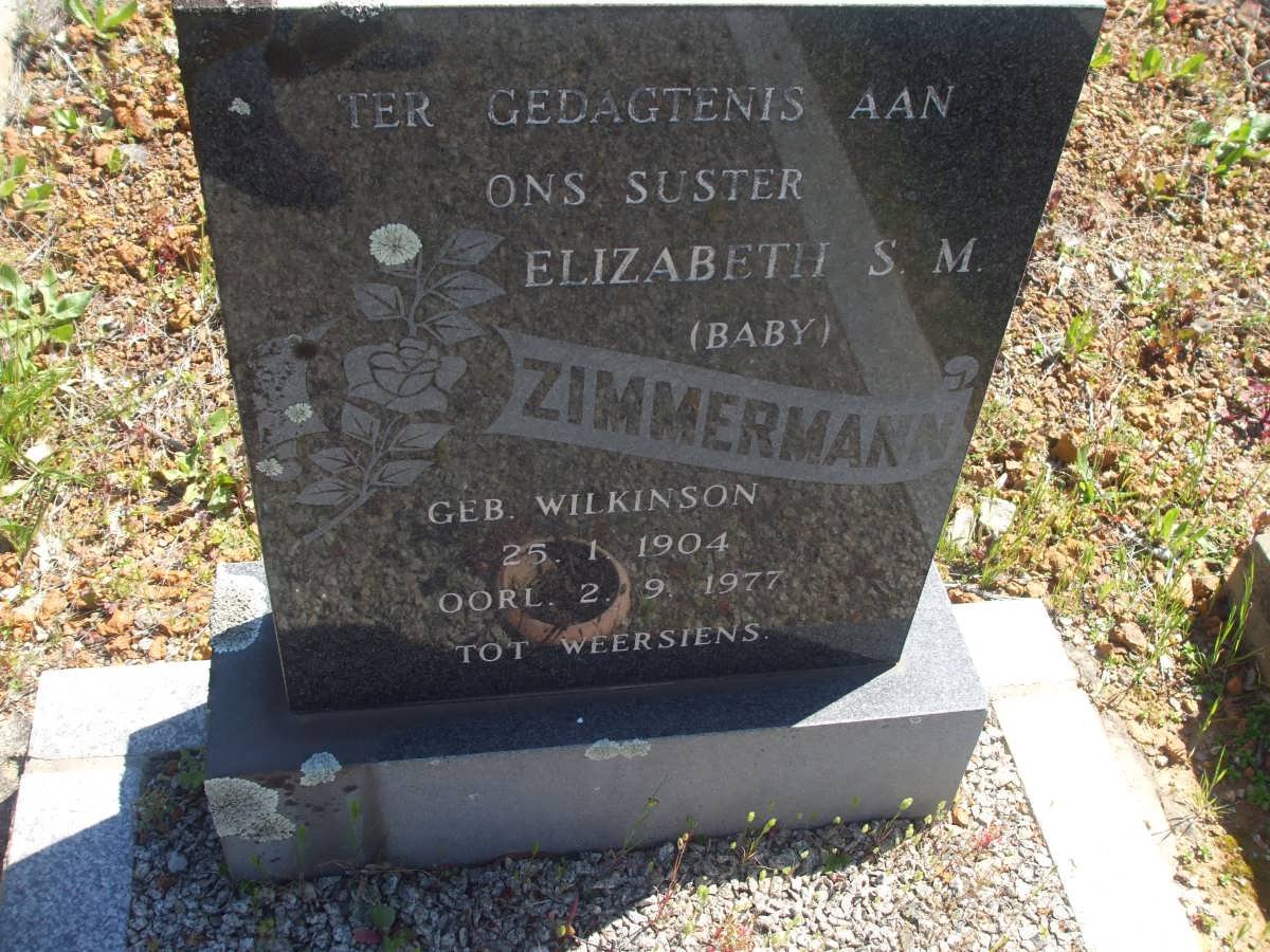 ZIMMERMAN Elizabeth S.M. nee WILKINSON 1904-1977