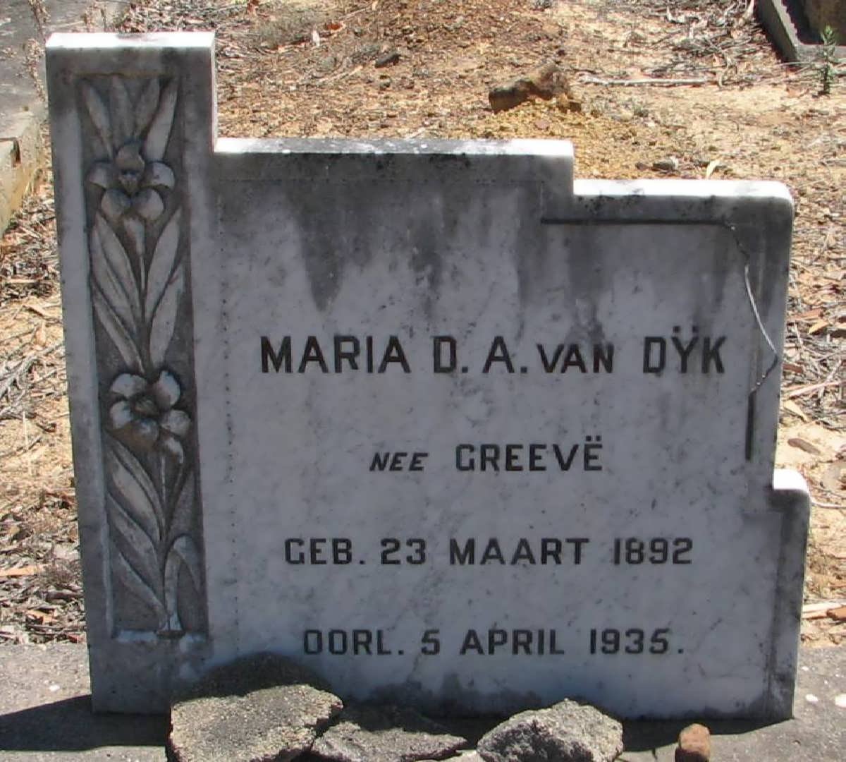 DYK Maria D.A., van nee GREEVË 1892-1935