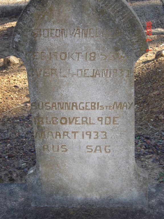 EEDEN Gideon, van 1853-1932 &amp; Susanna 1868-1933