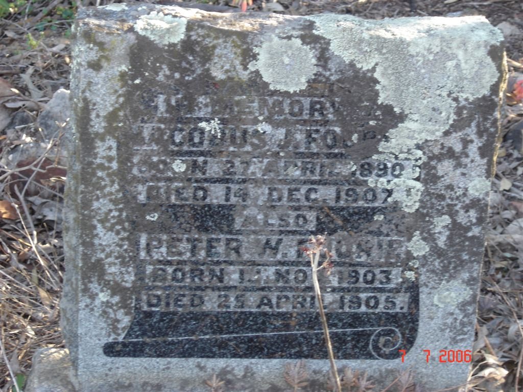 FOURIE Jacobus J. 1890-1907 :: FOURIE Peter W. 1903-1905