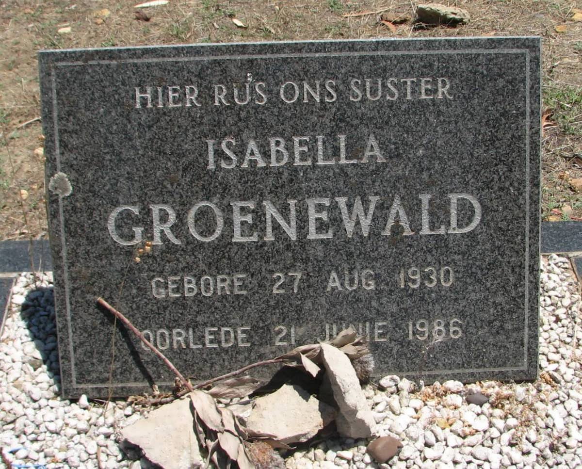 GROENEWALD Isabella 1930-1986