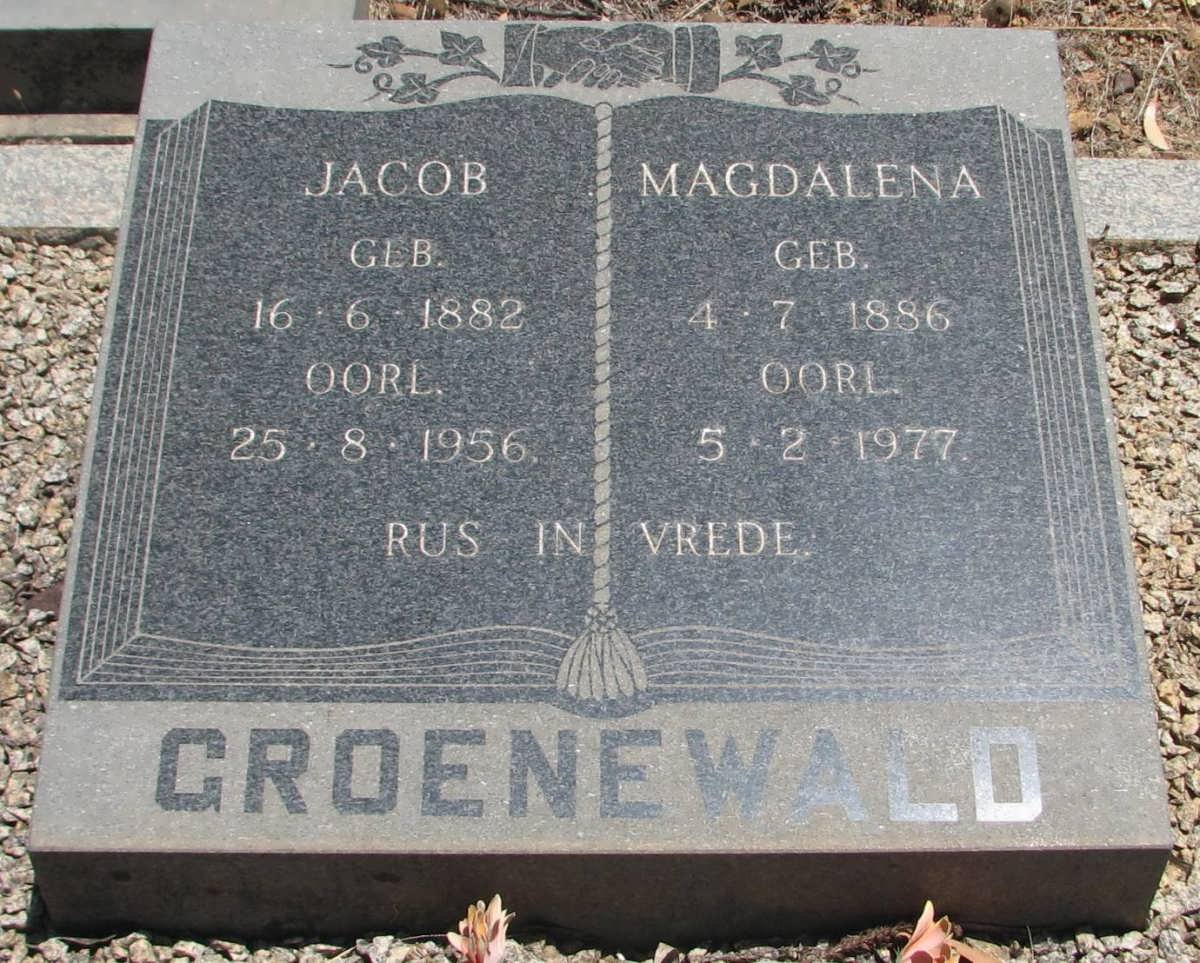 GROENEWALD Jacob 1882-1956 &amp; Magdalena 1886-1977