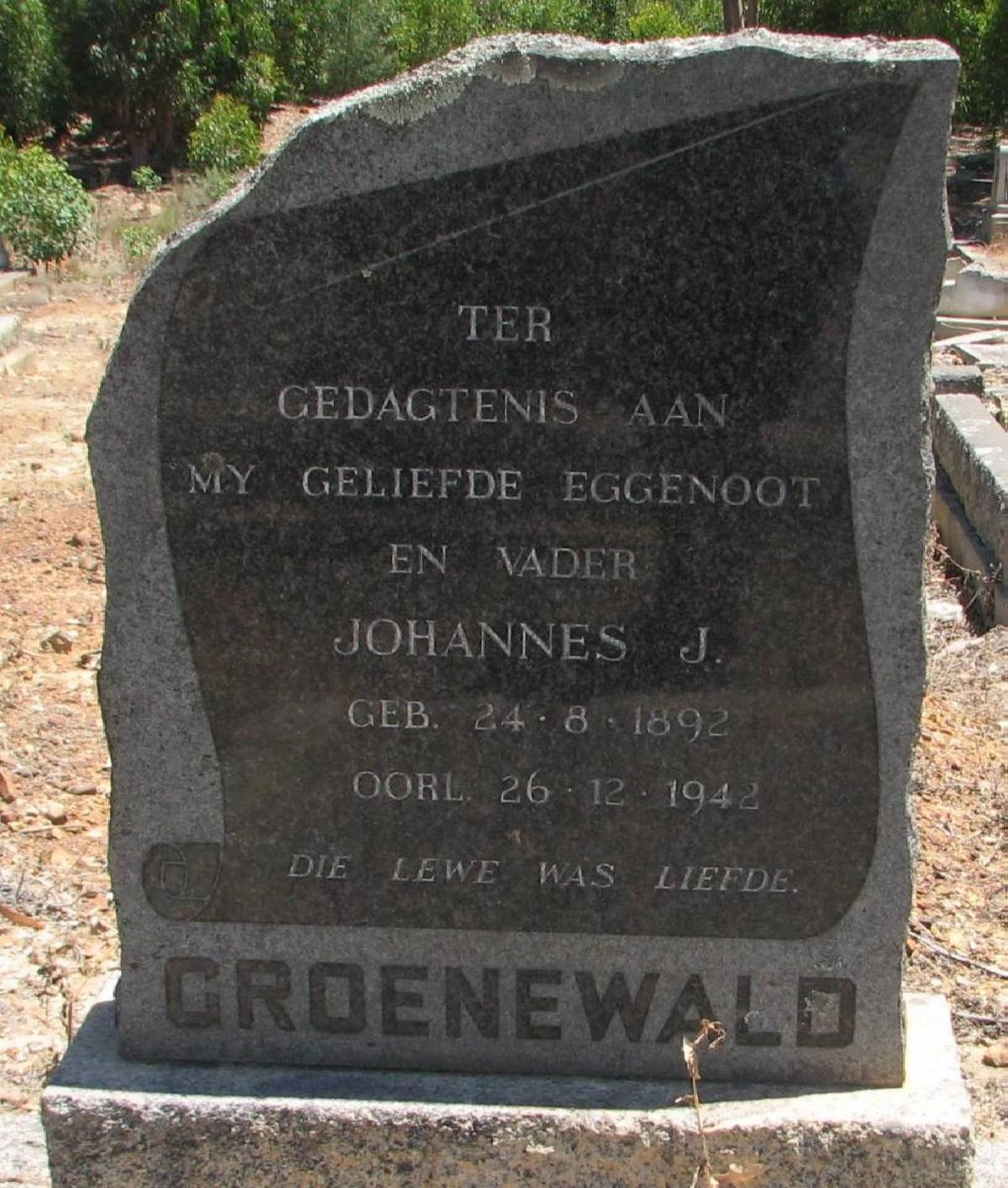 GROENEWALD Johannes J. 1892-1942