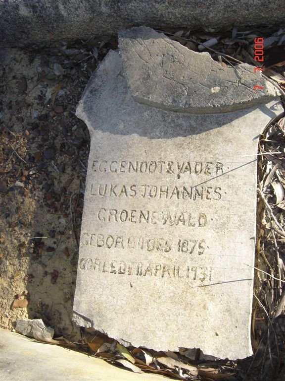 GROENEWALD Lukas Johannes 1875-1931
