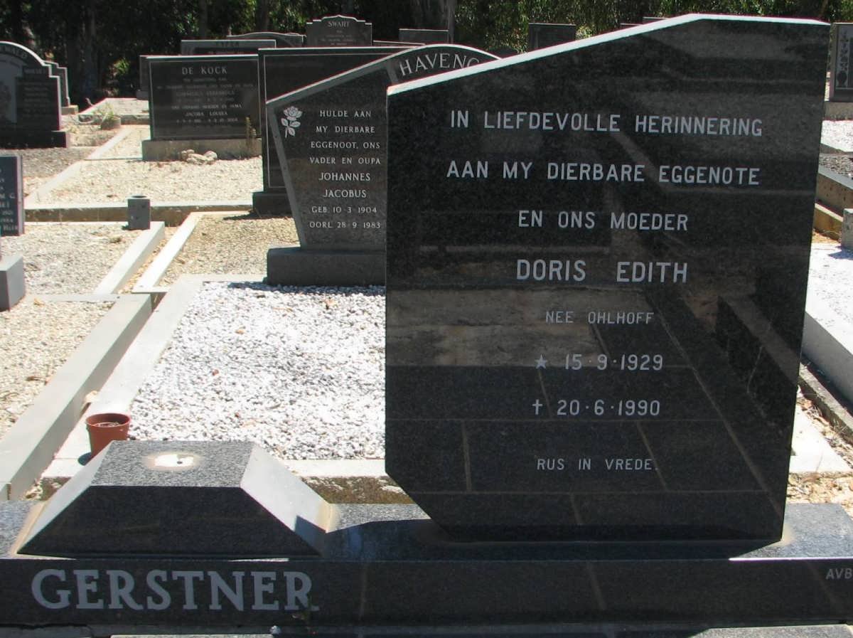 GERSTNER Doris Edith nee OHLHOFF 1929-1990