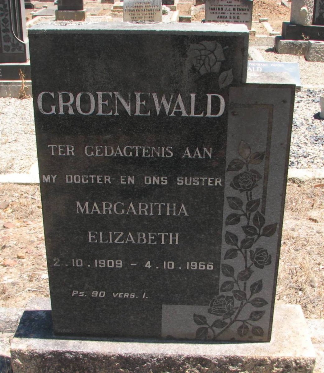 GROENEWALD Margaritha Elizabeth 1909-1966
