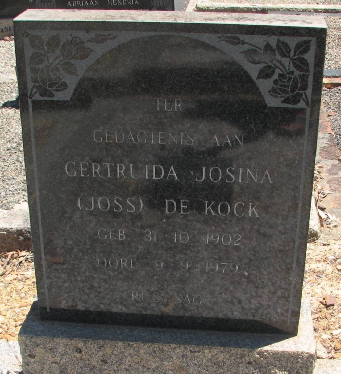 KOCK Gertruida Josina, de 1902-1979