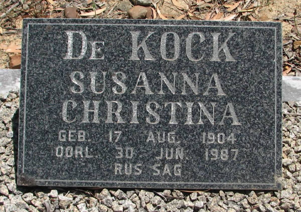 KOCK Susanna Christina, de 1904-1987