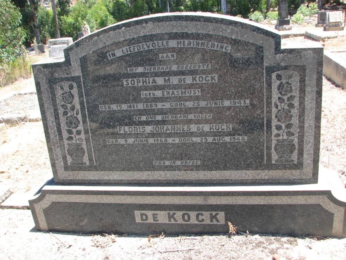 KOCK Floris Johannes, de 1868-1948 &amp; Sophia M. ERASMUS 1869-1943