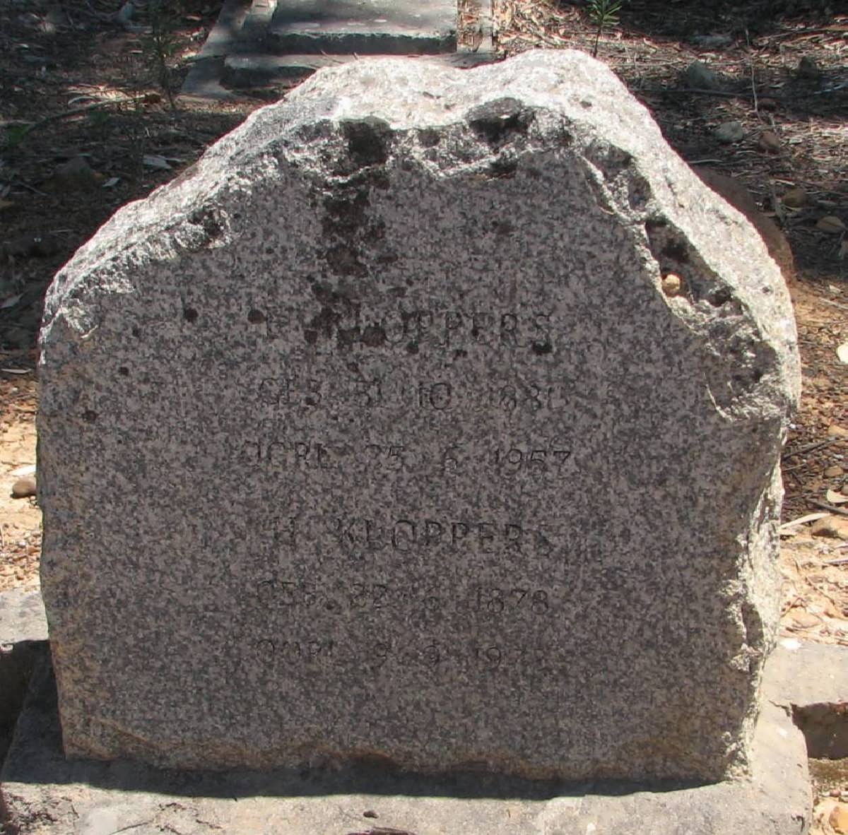 KLOPPERS H. 1878-197? &amp; 188?-1957