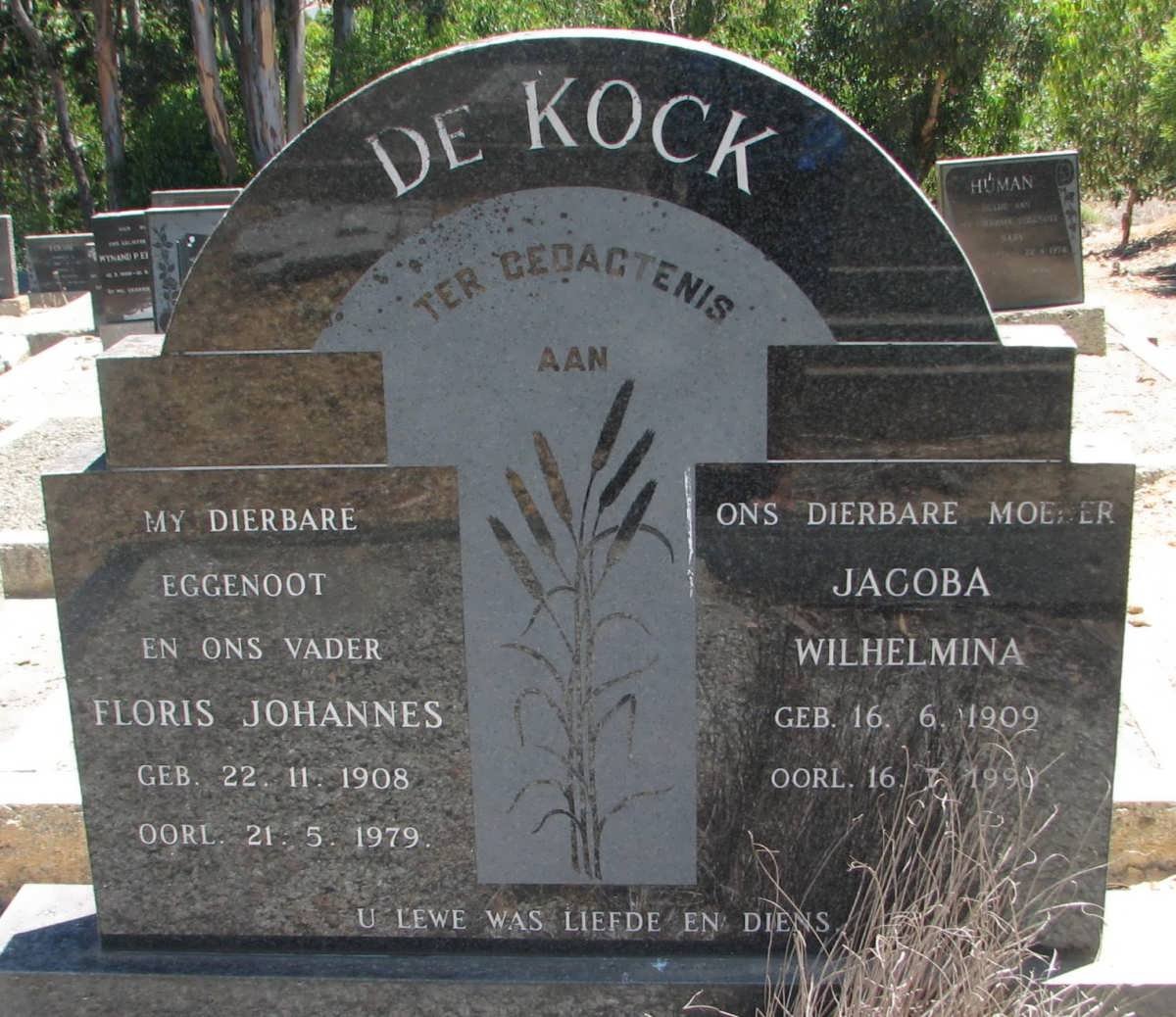 KOCK Floris Johannes, de 1908-1979 &amp; Jacoba Wilhelmina 1909-1990