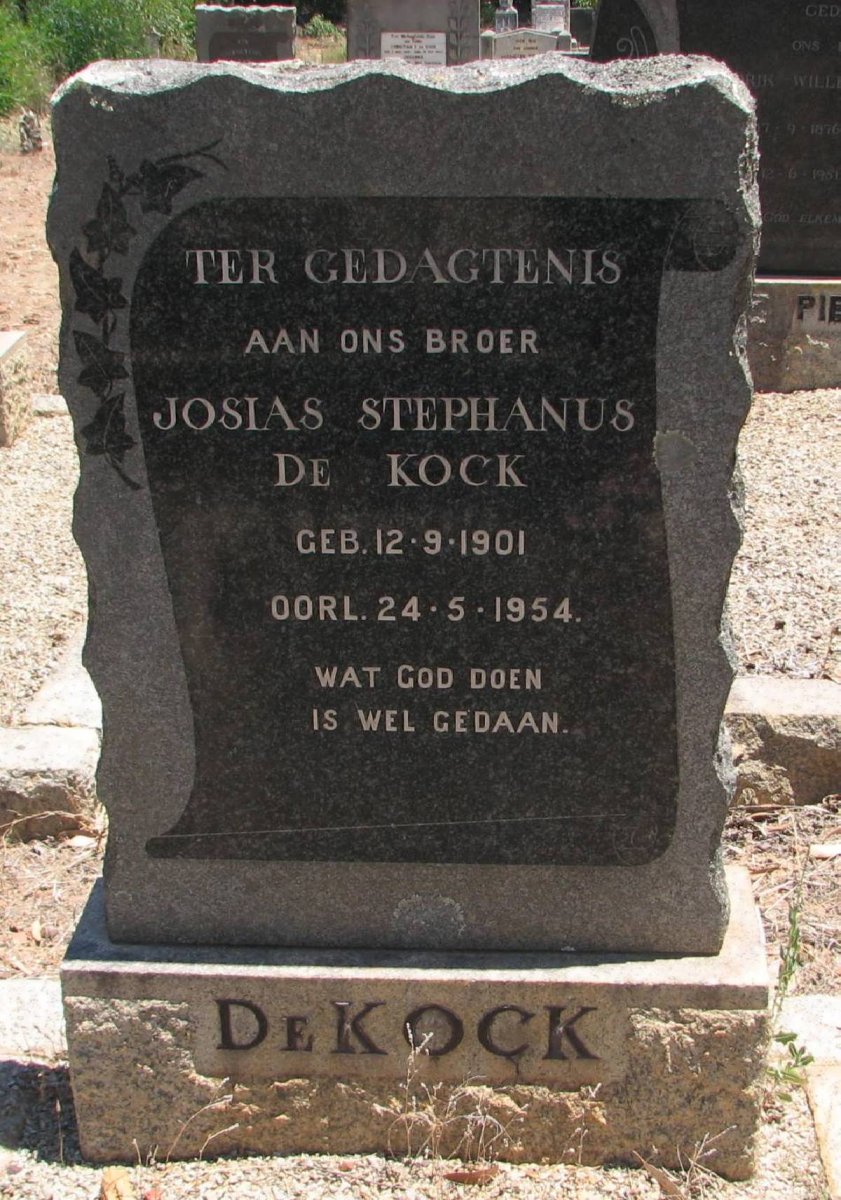 KOCK Josias Stephanus, de 1901-1954