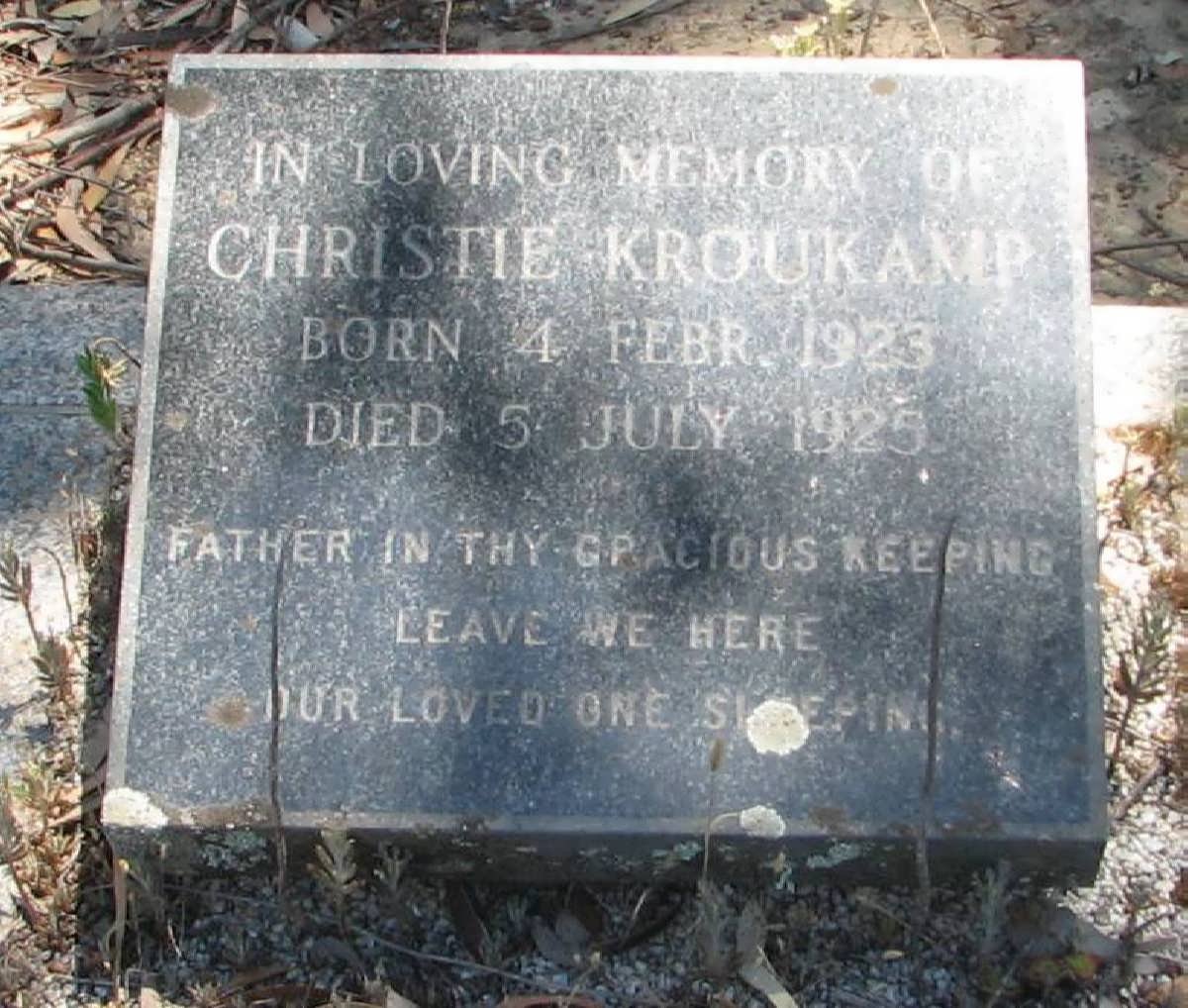 KROUKAMP Christie 1923-1925
