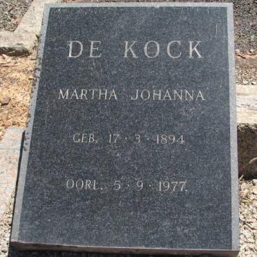 KOCK Martha Johanna, de 1894-1977