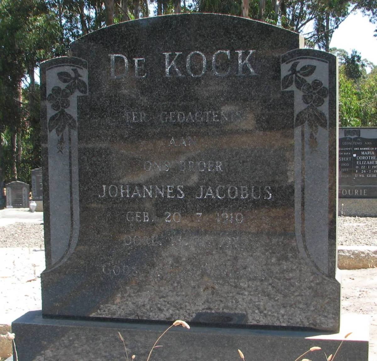 KOCK Johannes Jacobus, de 1910-19??