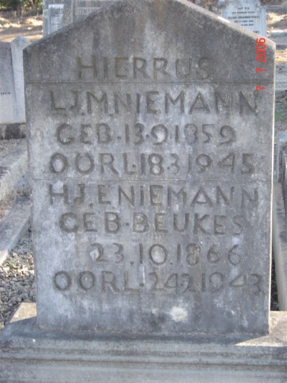 NIEMANN L.J.M. 1859-1945 &amp; H.J.E. BEUKES 1866-1943