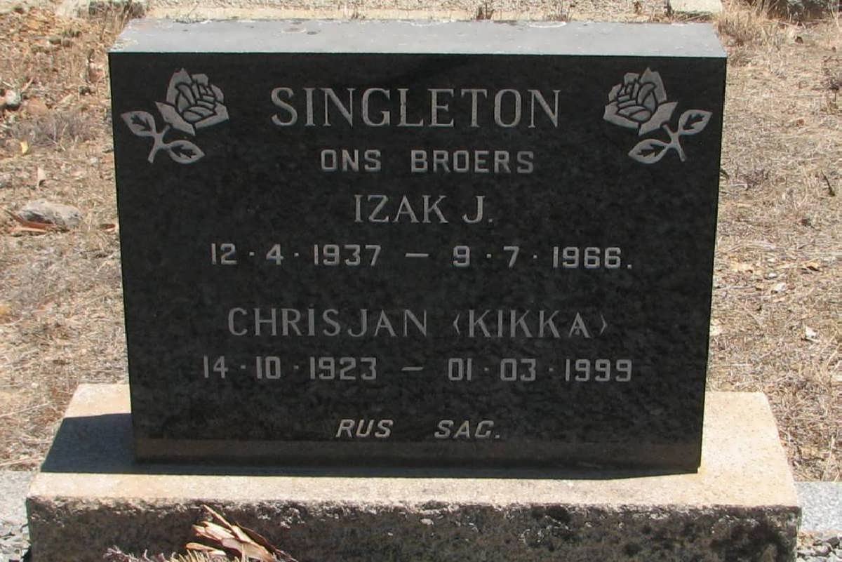 SINGLETON Chrisjan 1923-1999 :: SINGLETON Izak J. 1937-1966