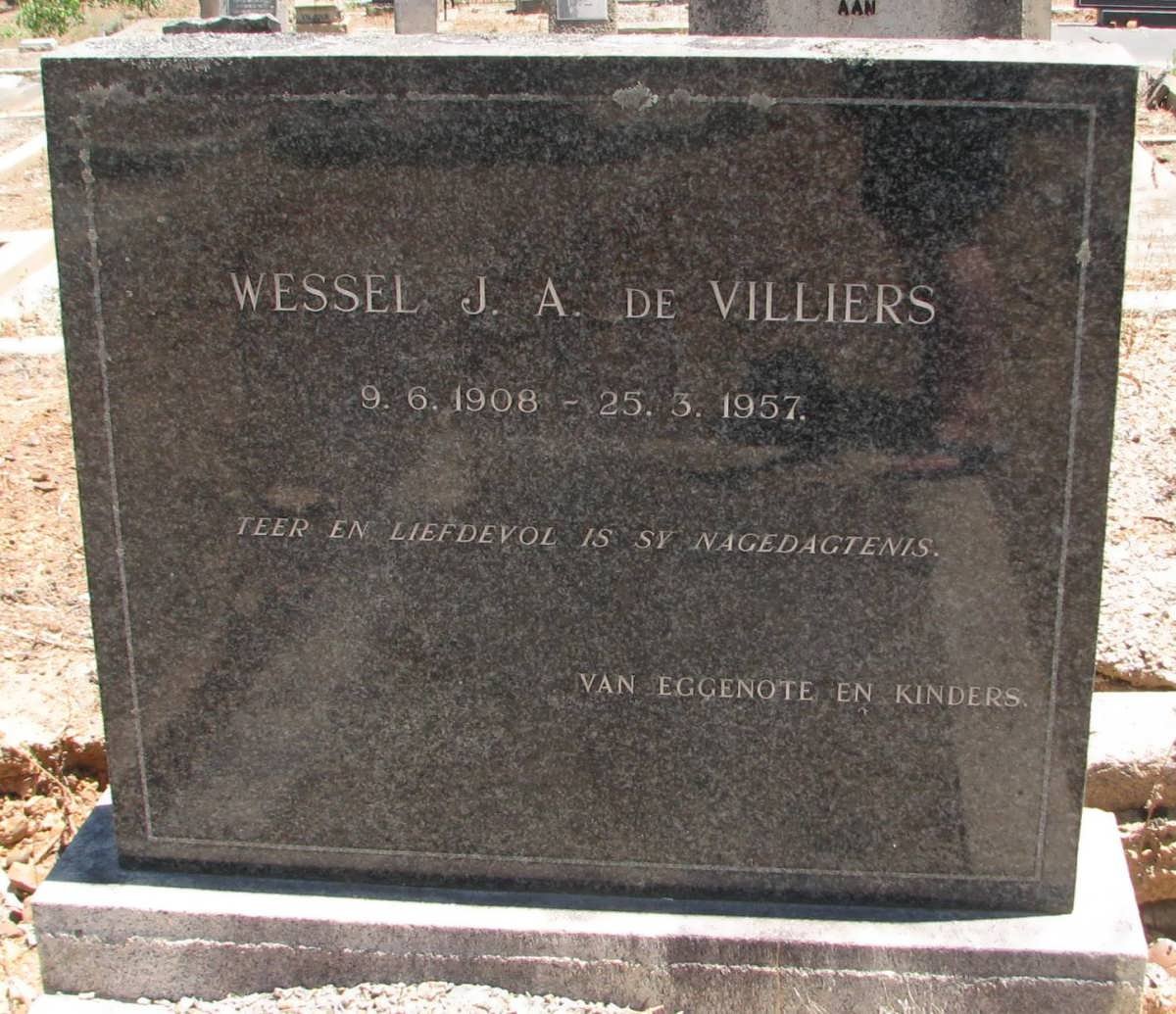 VILLIERS Wessel J.A., de 1908-1957
