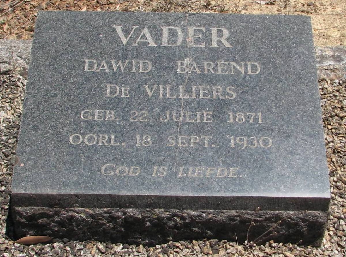 VILLIERS Dawid Barend, de 1871-1930