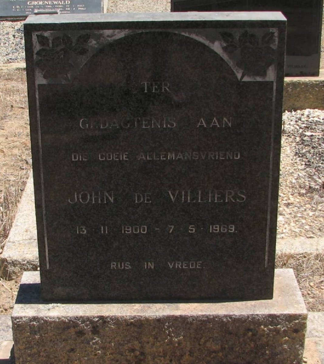 VILLIERS John, de 1900-1969