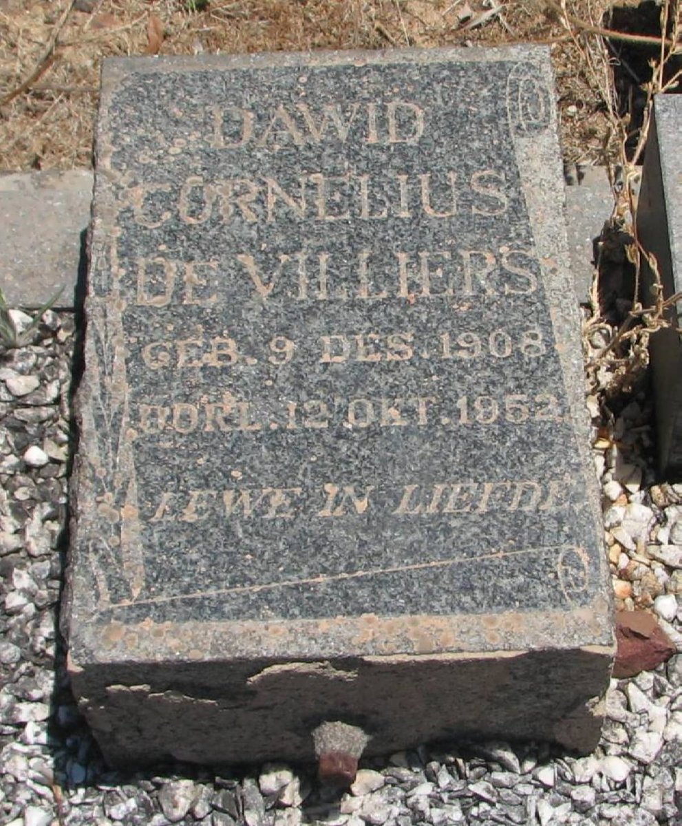 VILLIERS Dawid Cornelius, de 1908-1952