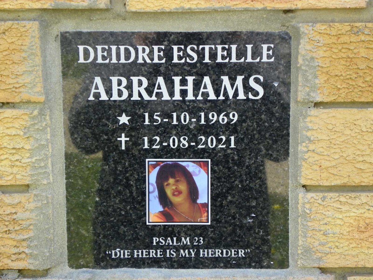 ABRAHAMS Deidre Estelle 1969-2021