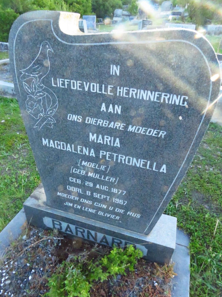 BARNARD Maria Magdalena Petronella nee MULLER 1877-1967