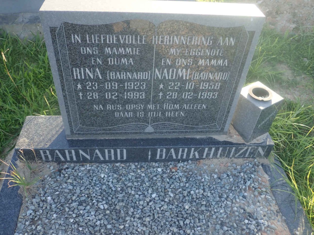 BARKHUIZEN Rina, BARNARD 1923-1993 :: BARKHUIZEN Naomi, BARNARD 1958-1993